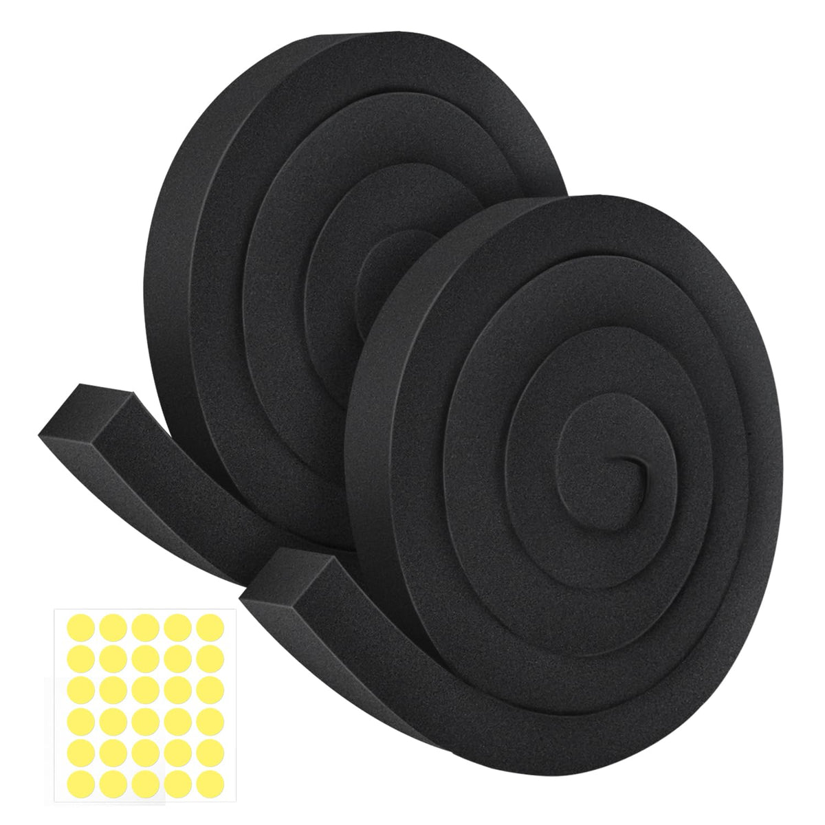 Knightsacoustic foam tape roll with adhesive backing shown from the back for easy sealing.