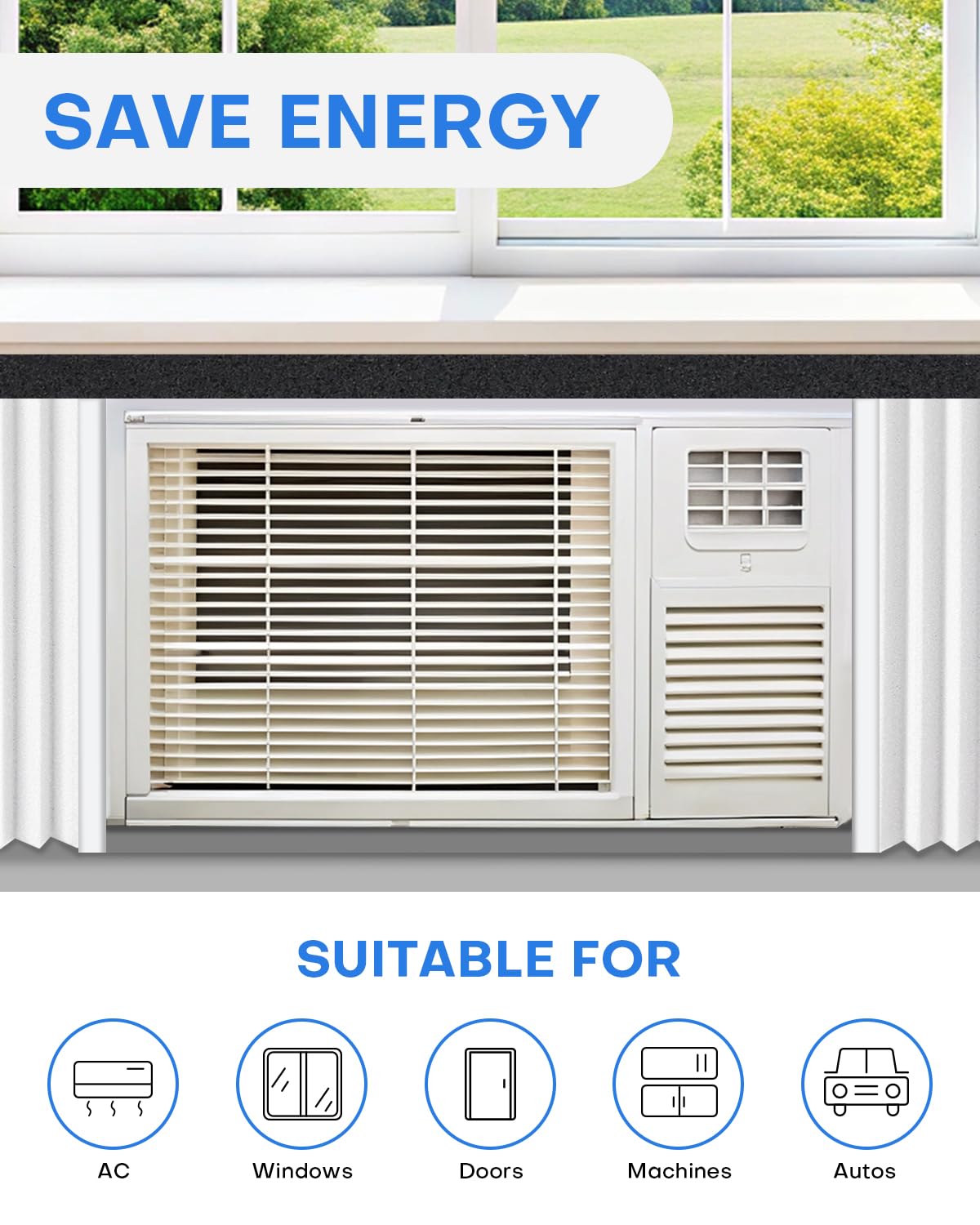 Window installation setup demonstrating bending to fit corners for better sealing.