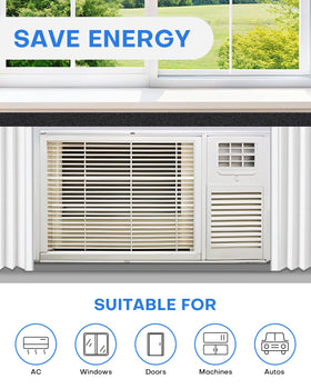 Window installation setup demonstrating bending to fit corners for better sealing.