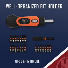 KNINE OUTDOORS Torque Screwdriver with 60mm extension shaft reaching tight spots.