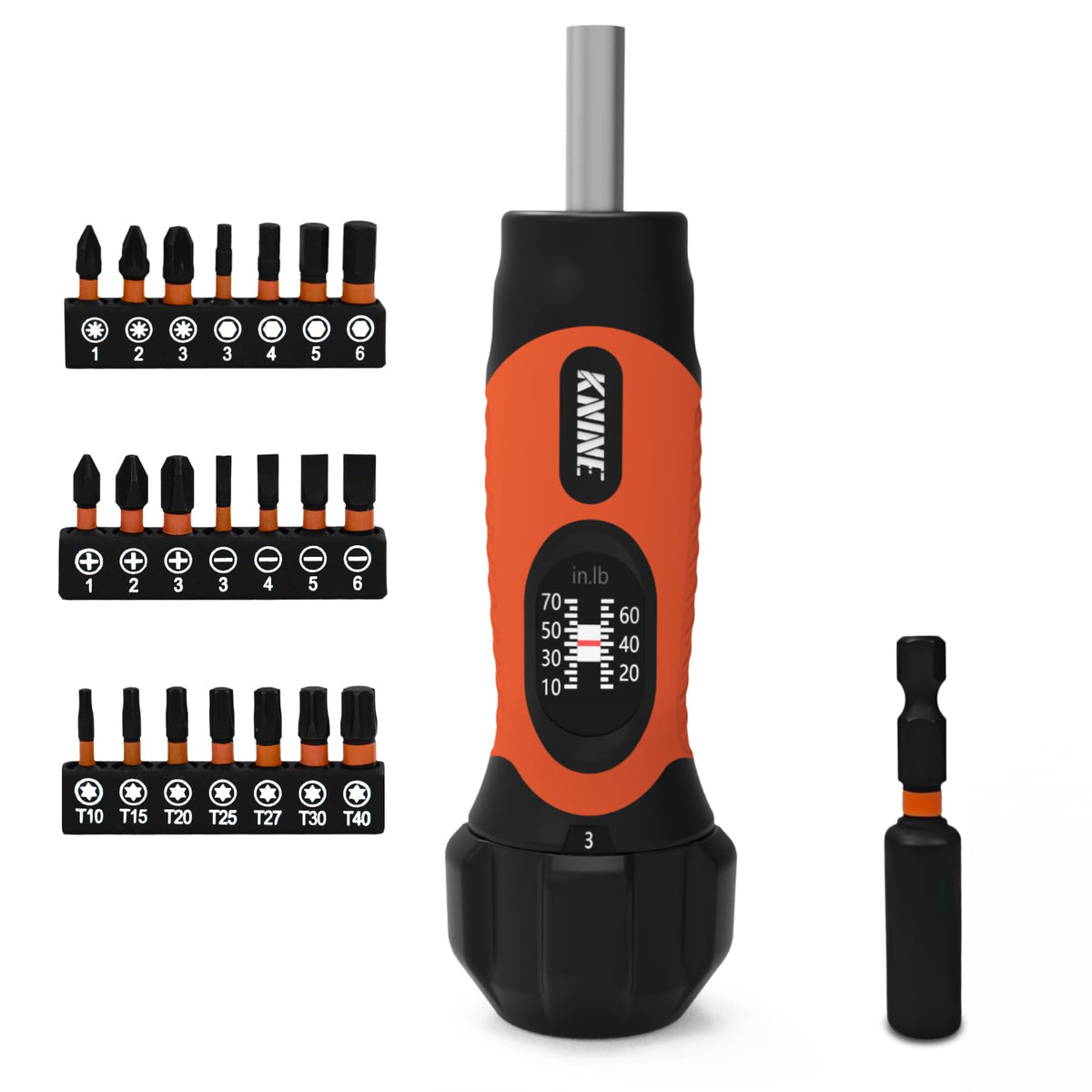 KNINE OUTDOORS Torque Screwdriver front view highlighting a compact, durable tool.