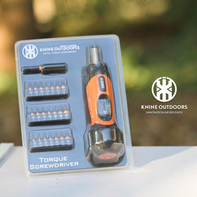 KNINE OUTDOORS PH1-3, PZ1-3, T10-T40 bit sizes for common fasteners.