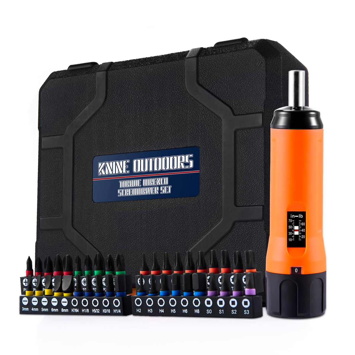 KNINE OUTDOORS torque screwdriver set orange with ergonomic T-bar handle for precise tightening.