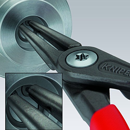 KNIPEX precision internal circlip pliers 48-11-J1 with ergonomic tips for precise seating.
