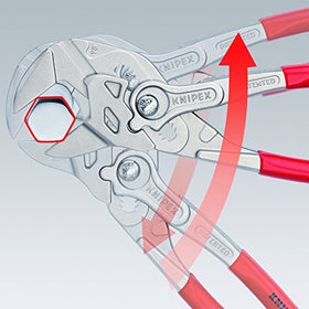 KNIPEX jaws in action on fasteners highlighting secure grip and range