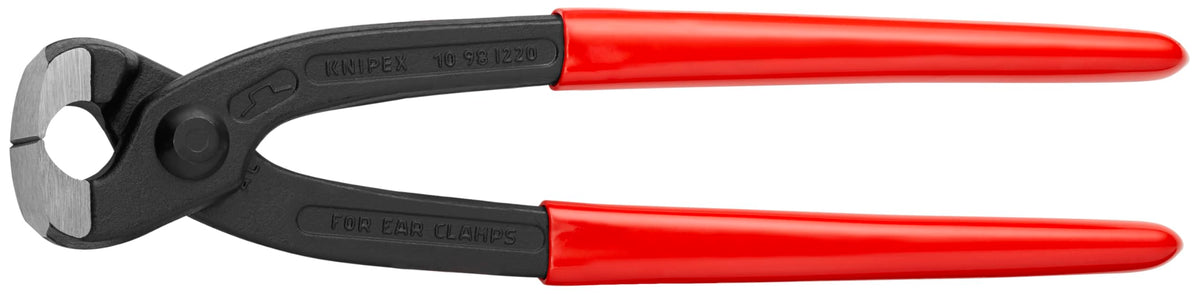 Knipex 1098i220 ear clamp pliers in use for precise 1 ear clamps