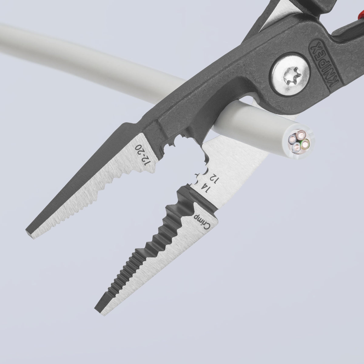 KNIPEX pliers with crimp die for end sleeves 12–20 AWG for precise terminations
