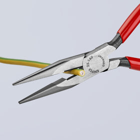 KNIPEX 25 01 160 long nose pliers induction hardened cutting edges for tough wire tasks.
