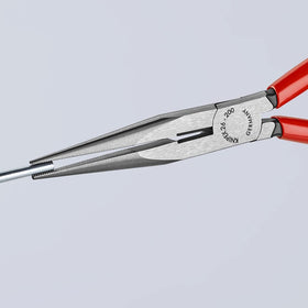 KNIPEX half-round long-nose jaws provide powerful grip in confined areas.
