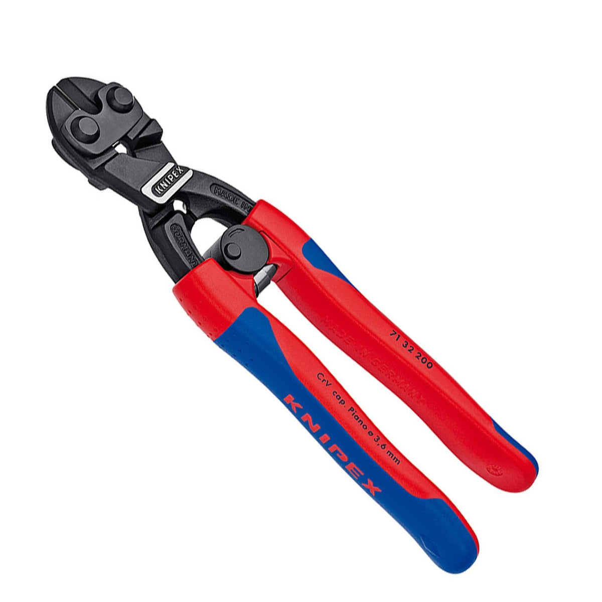 KNIPEX 71 32 200 cutting edges close-up showing precision cutting