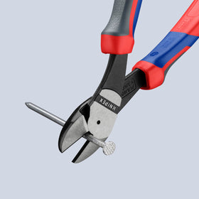 KNIPEX 74 22 200 12-degree angle head improves hand clearance when cutting.