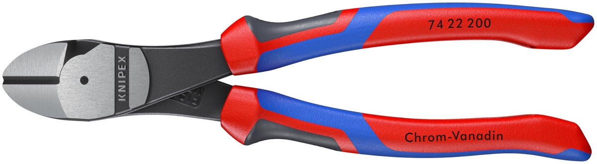 KNIPEX 74 22 200 comfort grip angle head enables precise cuts with reduced hand fatigue.
