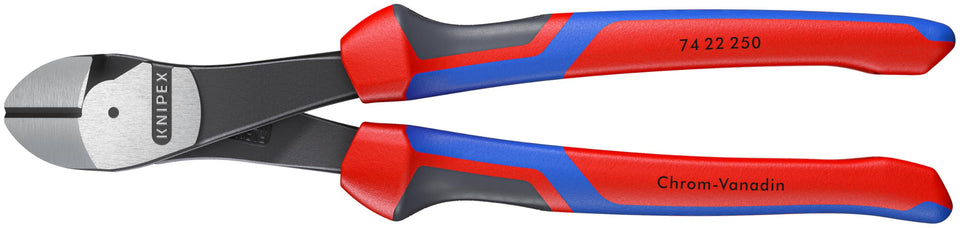 Knipex 7422250SBA angled cutters with angled head for precise flush cuts.