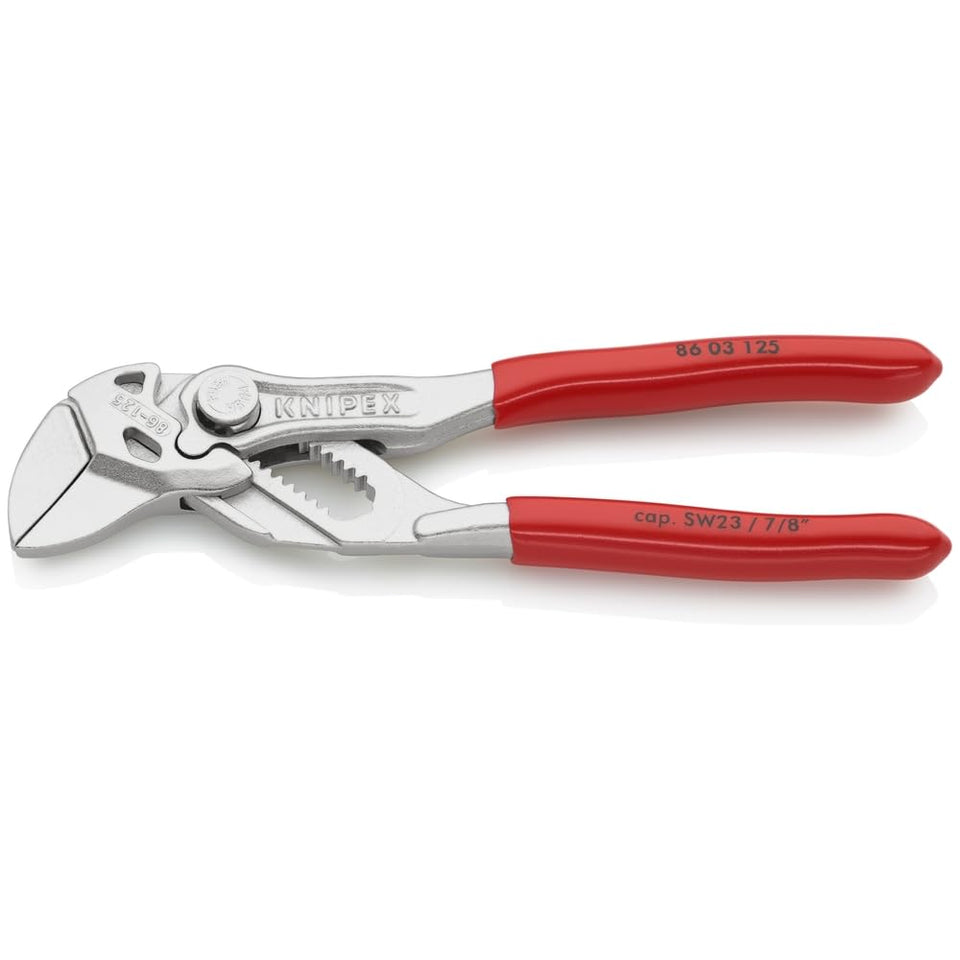 KNIPEX 86 03 125 SBA with parallel jaws gripping a bolt without chrome damage