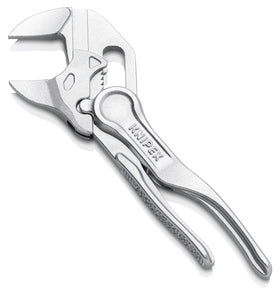 KNIPEX 86 04 100 XS pliers wrench with parallel jaws for even gripping force.