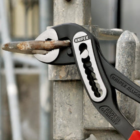 Knipex slim head enables access to tight spaces for fittings.