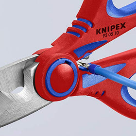 KNIPEX electricians' shears with multi-component grips for comfortable use