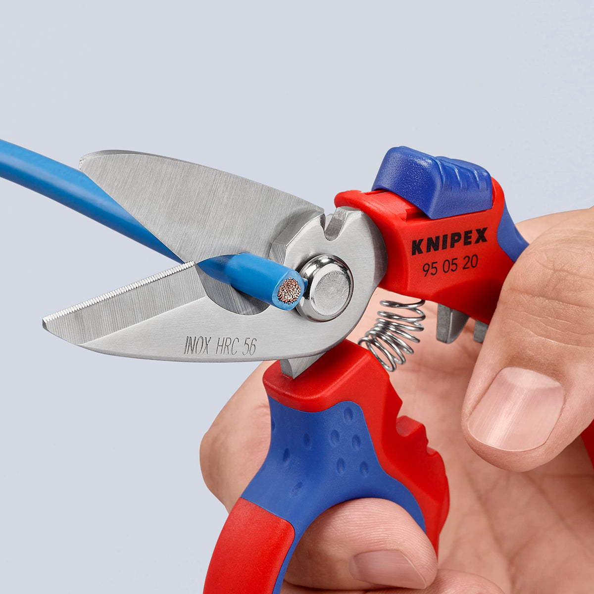 KNIPEX 95 05 20 US ferrule crimping areas shown for wire versatility.