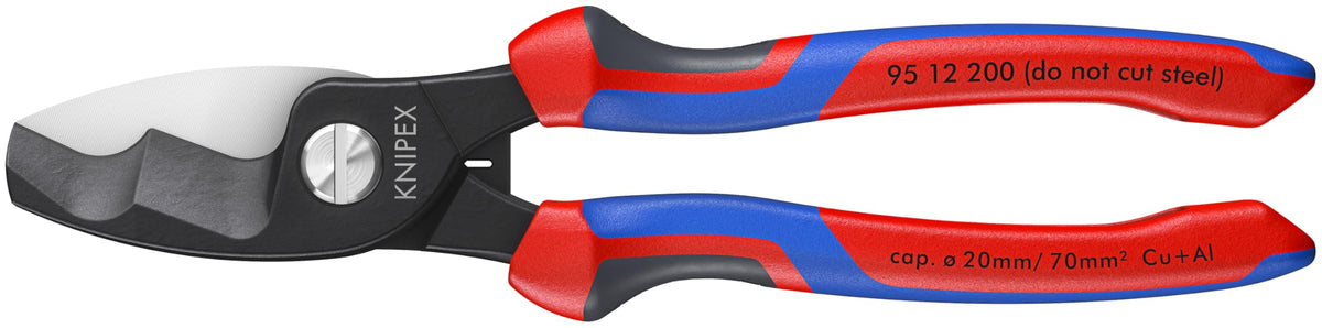 KNIPEX 95 12 200 cable shears with comfort grip for smooth, precise cuts.