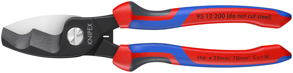 KNIPEX 95 12 200 cable shears with comfort grip for smooth, precise cuts.