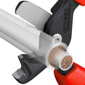 KNIPEX StepCut XL 95 12 225 front view highlighting slim head for tight spaces