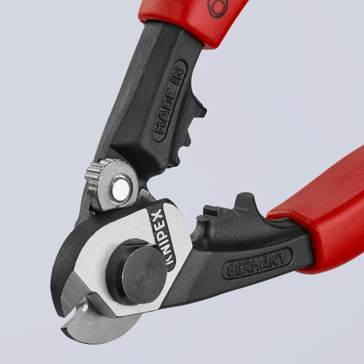 KNIPEX cutters showing two crimping dies for end caps