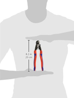 KNIPEX 95 62 190 in action cutting wire rope precisely