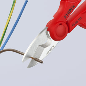KNIPEX 9505155SBA stainless steel blades at 56 HRC for durability.