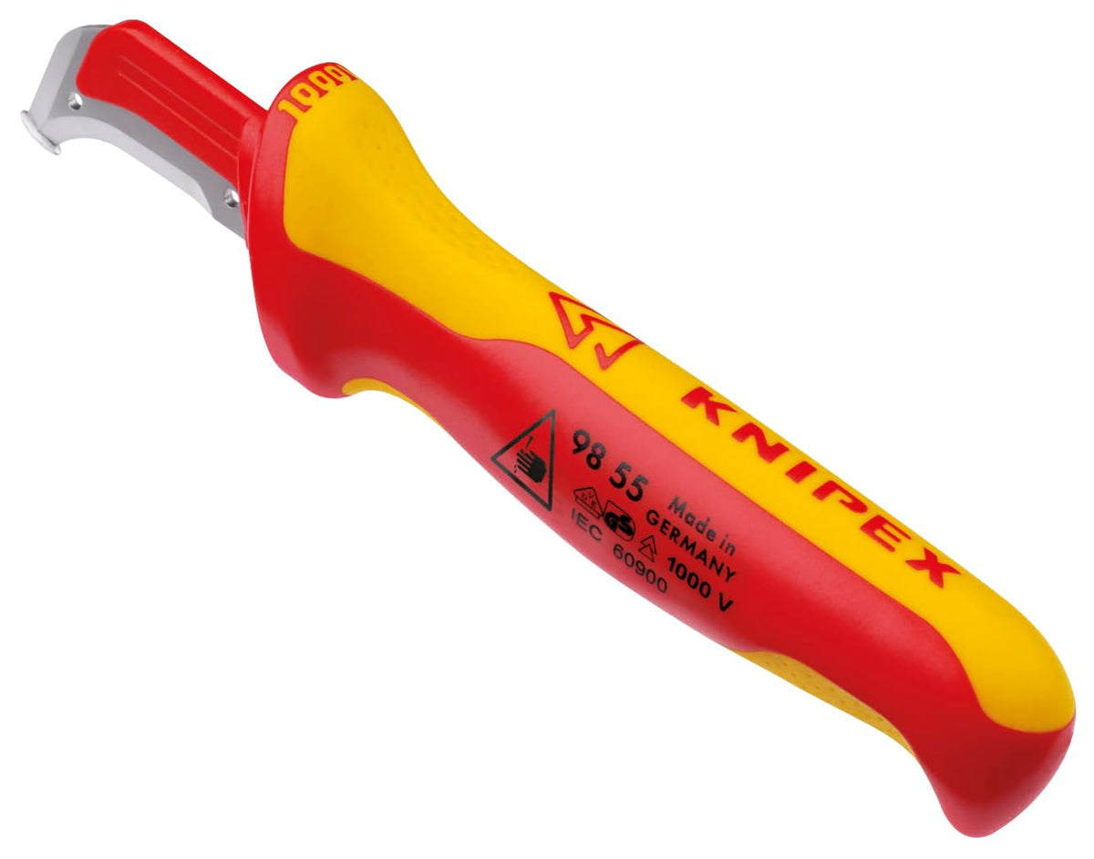 KNIPEX insulated knife with conductor protection protects insulation