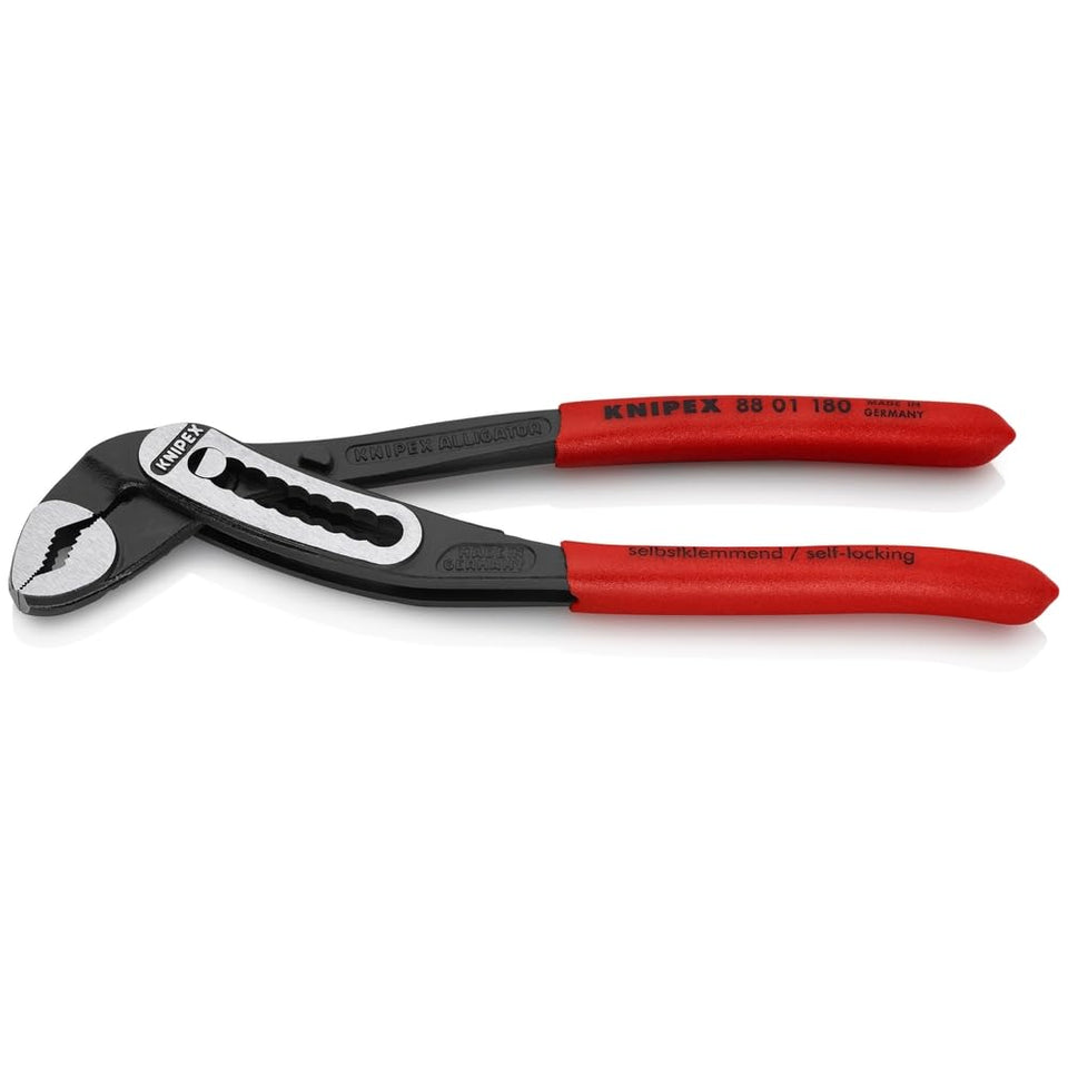 KNIPEX 8801180 alligator pliers jaw close-up showing secure grip