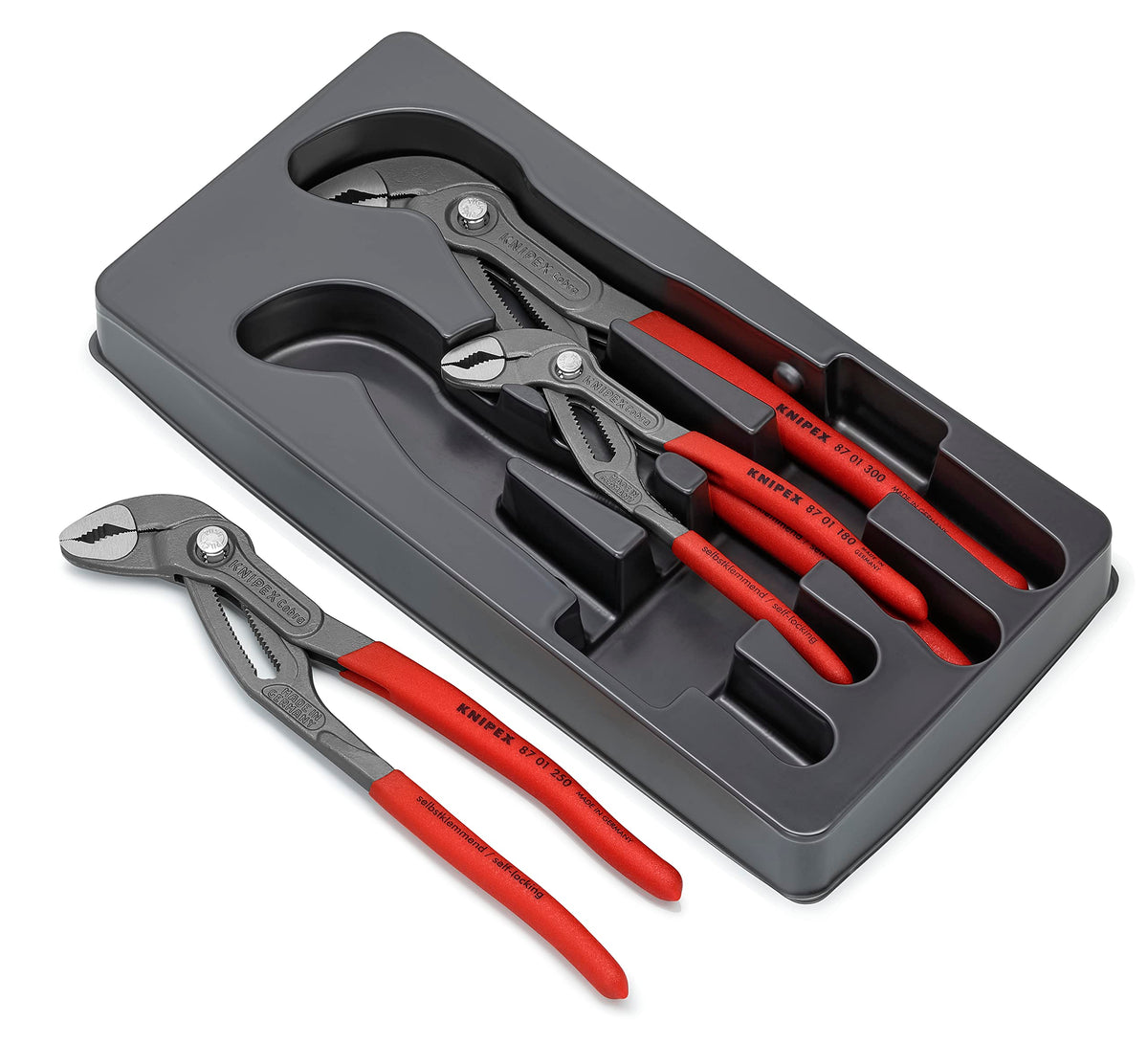 KNIPEX Cobra 3-piece pliers for versatile grip and precise adjustments.