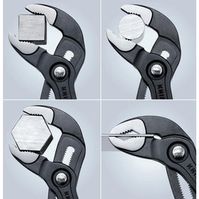 Knipex Cobra pliers box-joint design for strong, stable grip and leverage.