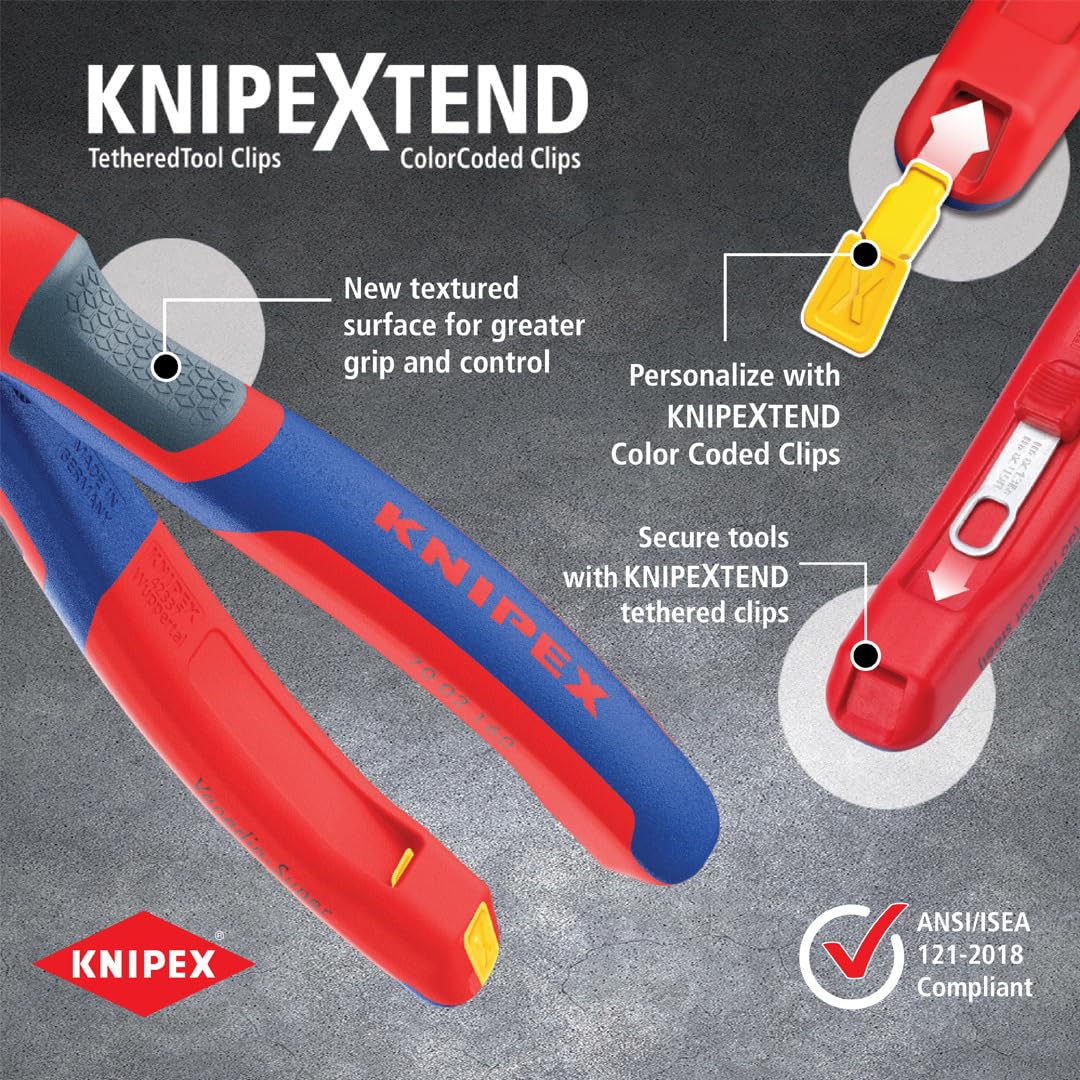 Knipex Cobra pliers with comfort grip handles reduce hand fatigue during use.
