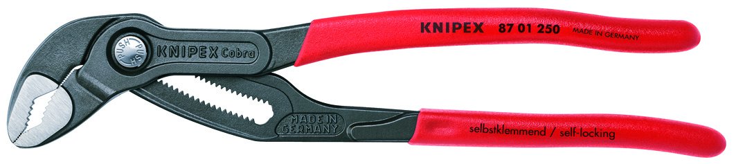 Knipex Cobra Pliers set push button highlights fast one handed adjustment