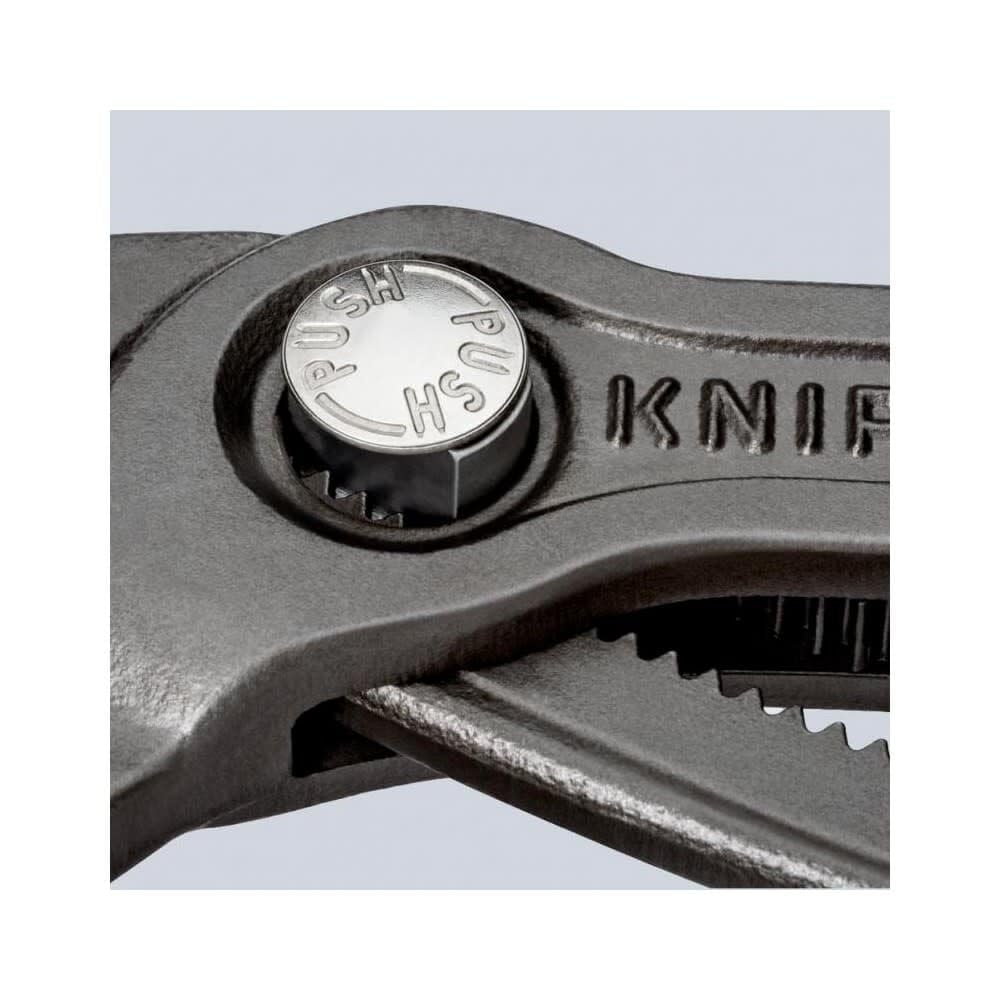Hardened teeth on KNIPEX Cobra pliers provide reliable grip with low wear at 61 HRC