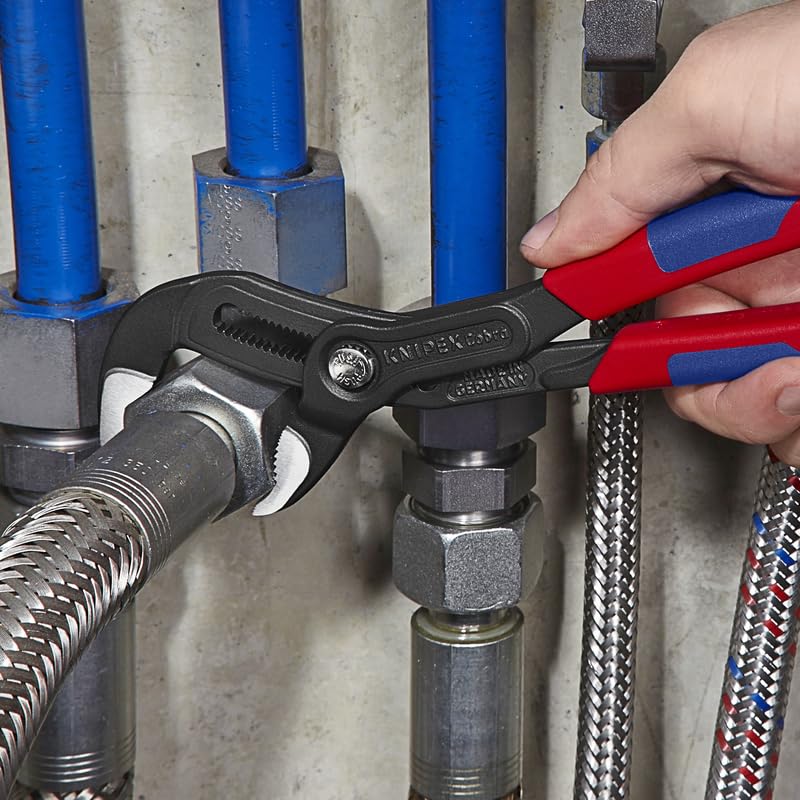 KNIPEX Cobra water pump pliers adjustment button enabling one-handed sizing
