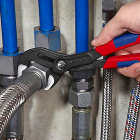 KNIPEX Cobra water pump pliers adjustment button enabling one-handed sizing