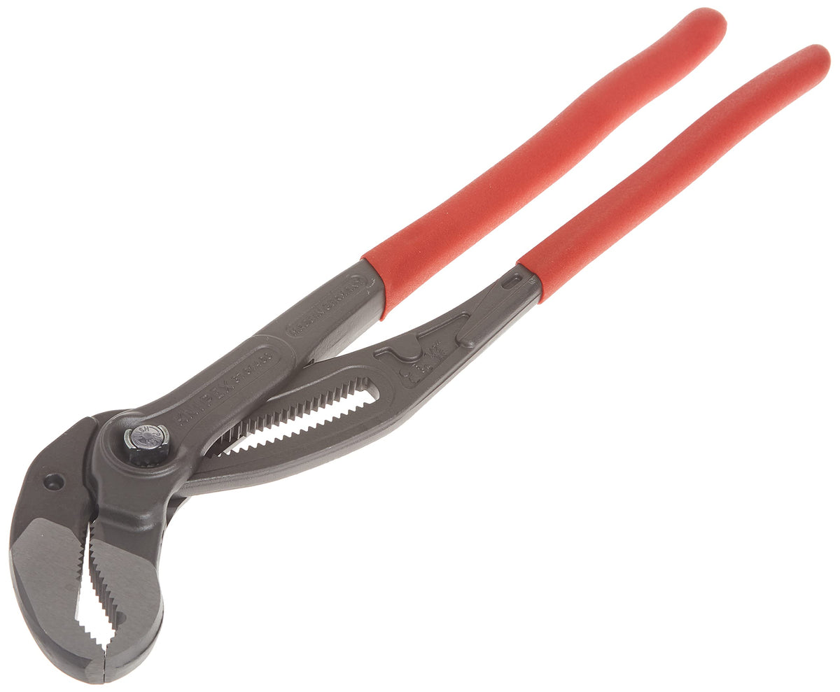 KNIPEX Cobra pliers pinch guard protects fingers during setup.