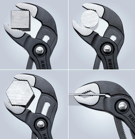 KNIPEX Cobra XXL demonstrates the pinch guard protecting fingers during use.