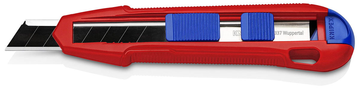 KNIPEX Cutix universal snap knife with 18 mm snap-off blades in use.