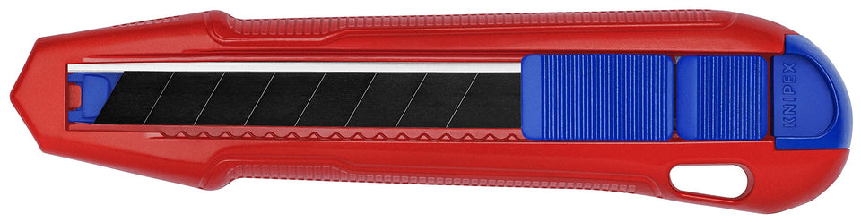 KNIPEX Cutix universal snap knife front view showing stabilization bar for cleaner cuts.