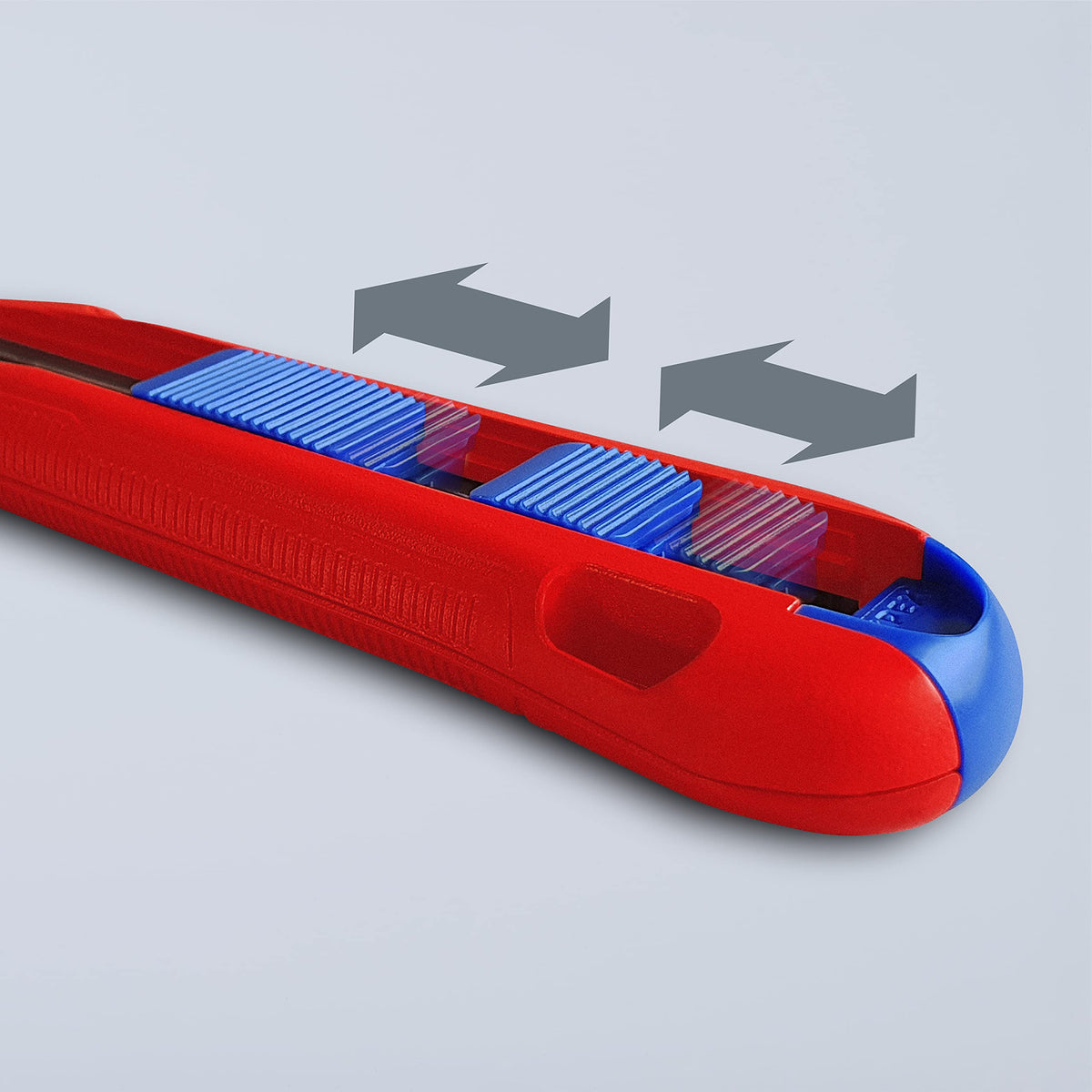 KNIPEX Cutix universal snap knife lightweight magnesium body in hand.