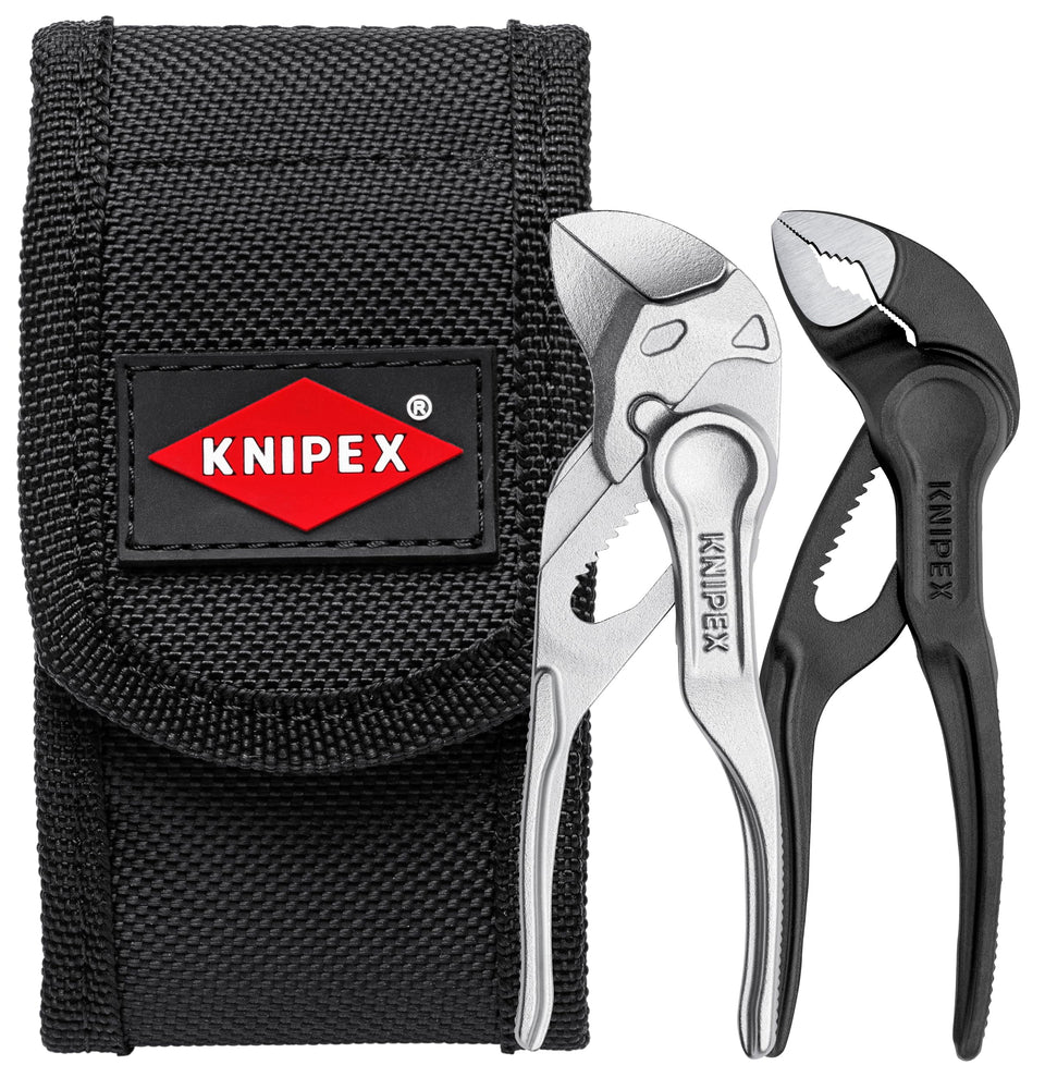 KNIPEX Mini Pliers Set XS in belt pouch for convenient daily carry.