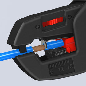 KNIPEX self-adjusting insulation stripper closeup showing easy grip and durable design