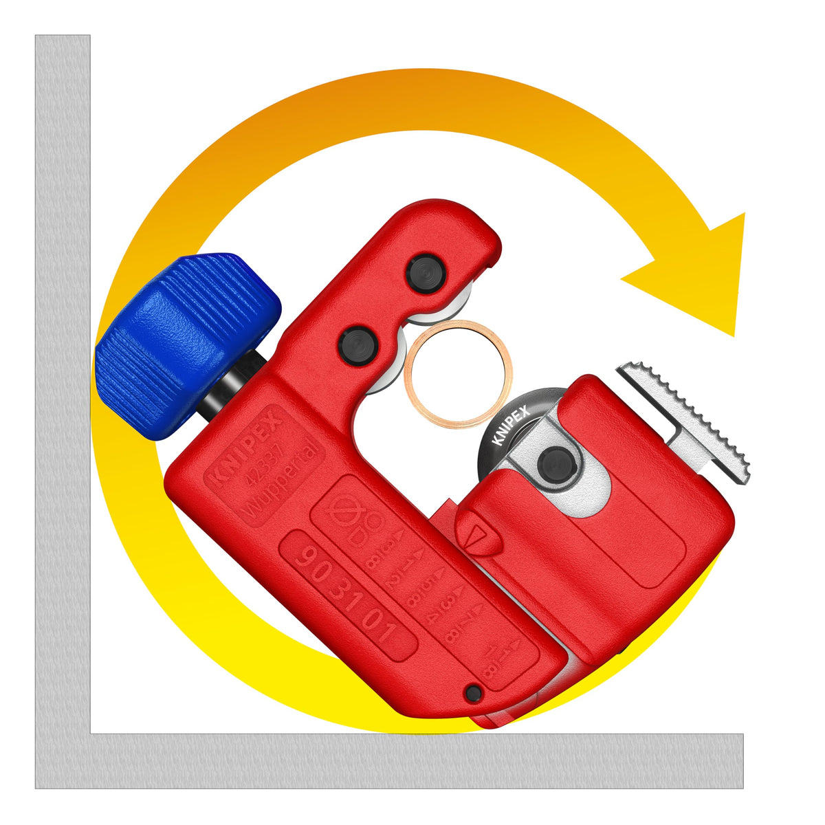 KNIPEX TubiX S five needle bearings reduce friction during cutting