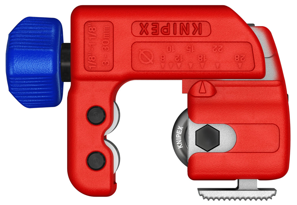 KNIPEX TubiX S pipe cutter setup with quick preset sizing for fast adjustments