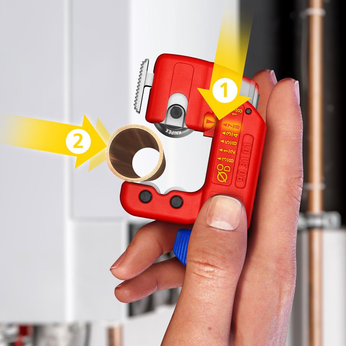 KNIPEX TubiX S turning knob with textured recess for higher torque