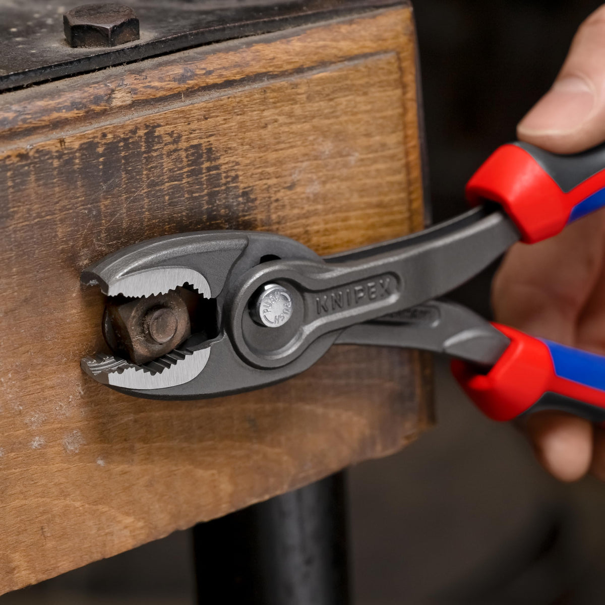 KNIPEX TwinGrip three-point grip system enhances stability during work