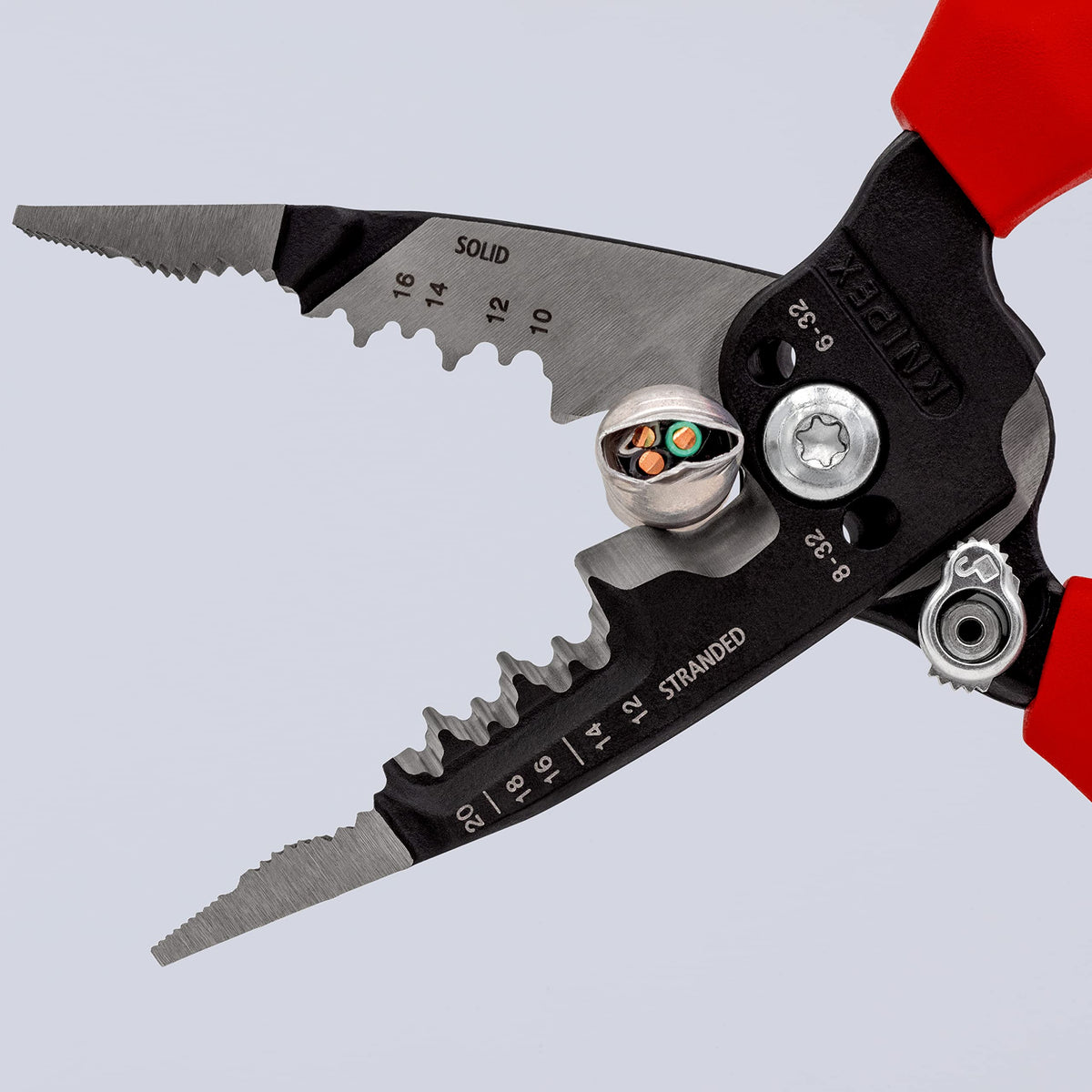 KNIPEX wirestripper multifunction electrician pliers 200 mm cutting edge for clean terminations