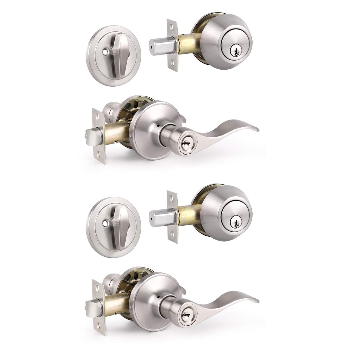 Knobonly 2-set exterior knob set with secure entry for home use.